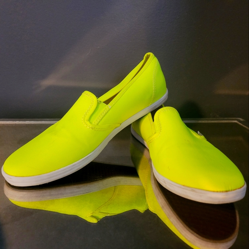 Vans Neon Yellow Slip-On Shoes